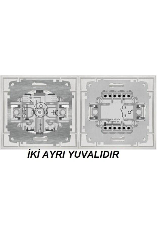 Zena Key Commutator Double Switch Double Frame (Silver) Metallic Gray Set - 2