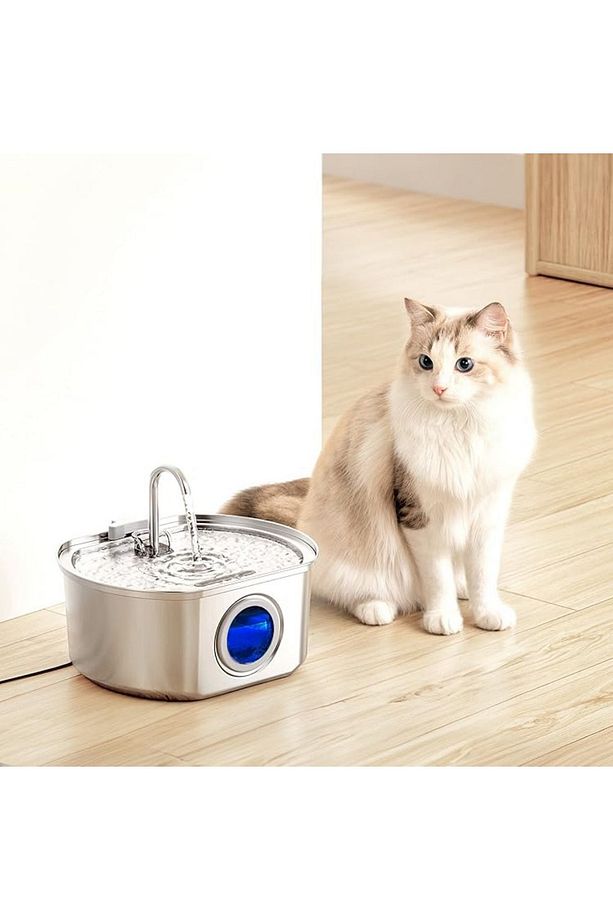 Aryuper Su Seviyesi Göstergeli Sensörlü 3.2 L Paslanmaz Çelik Kedi Köpek Için Su Pınarı Su Çeşmesi - 4