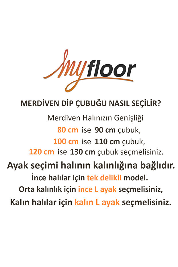 Çelik Halı Tutucu Merdiven Dip Çubuğu Sarı - Kalın / 90cm - 4
