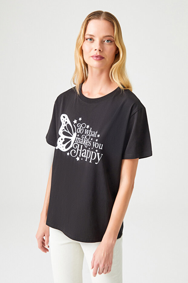 Önü Baskılı T-Shirt - 2