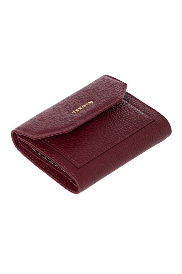 Claret Red Leather Women's Wallet - S1Cb 00005809 -M71 Claret Red