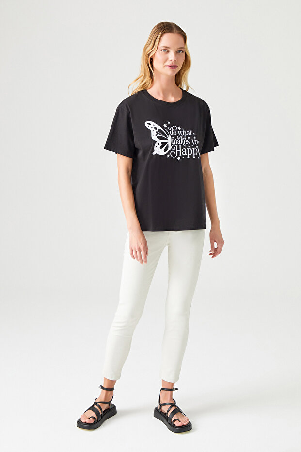 Önü Baskılı T-Shirt - 1