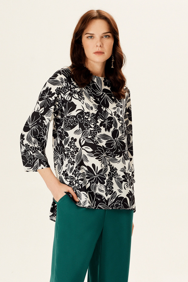 Long Back Blouse with Side Slits
