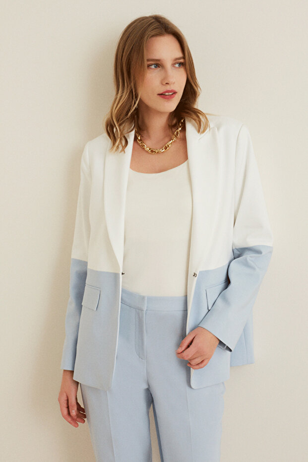 İki Renk Blazer Ceket - 2