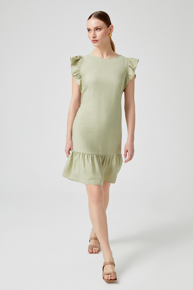 Fırfırlı Kolsuz Elbise - 1