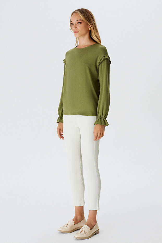 Fırfırlı Penye Bluz - 2