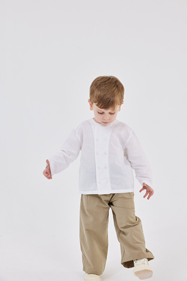 Ekru Kruvaze Gömlek - 3