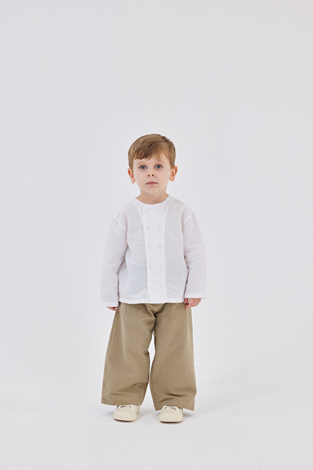 Ekru Kruvaze Gömlek - 2