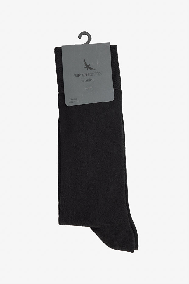 Erkek Siyah Tekli Casual Soket Çorap - 1