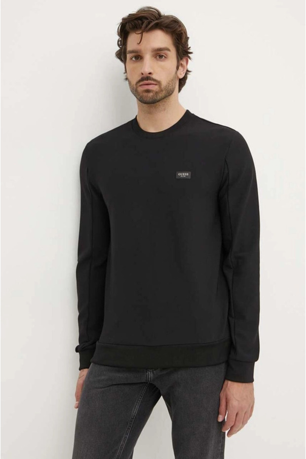 Erkek TECH Stretch CN Sweatshirt - Siyah - 1
