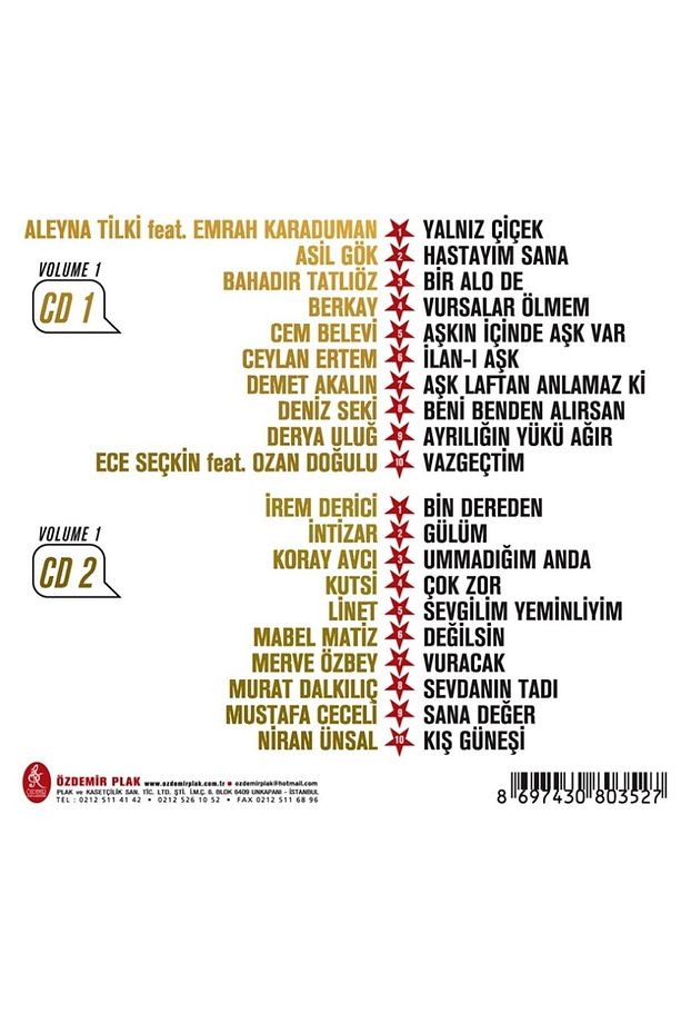 CD - Yıldız Tilbe - Yıldız'ın Şarkıları Vol.1 - 2 CD - 2