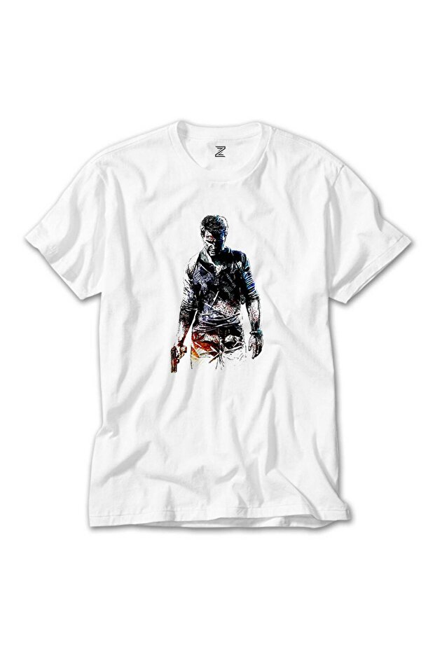 Uncharted 4 Nathan Drake Silhouette White T-Shirt