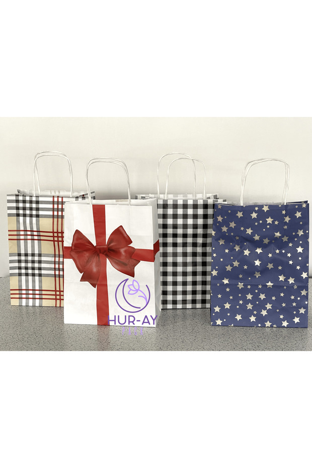 4 Patterned Gift Paper / Carton Bag / 25X31 cm / 4 Different Patterned / 4 Pieces