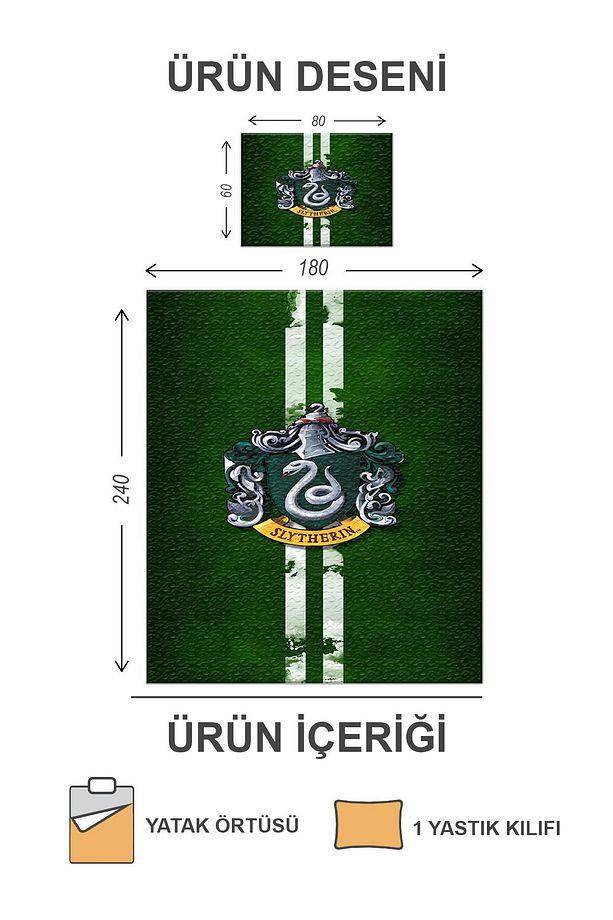 Kapitoneli Pamuk Dolgulu Kadife Kumaş HarryPotter Desenli Tek Kişilik Çocuk Genç Yatak Örtüsü Seti - 2