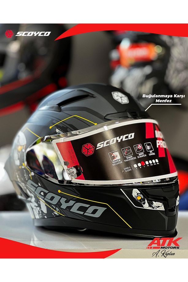 871 Cyber Fullface Kask Motosiklet Kaskı Tam Kask - 1