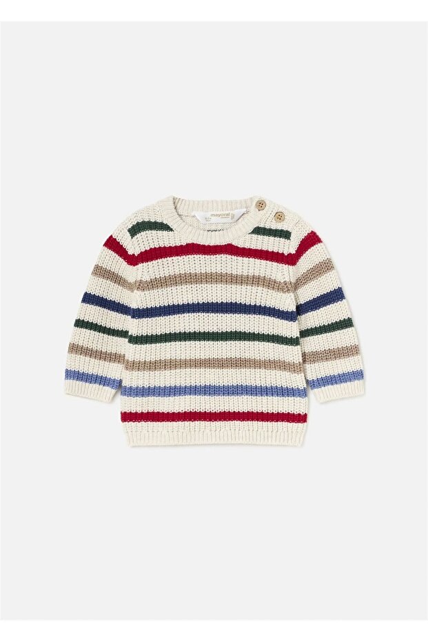 Beige Baby Boy Striped Sweater - 2307