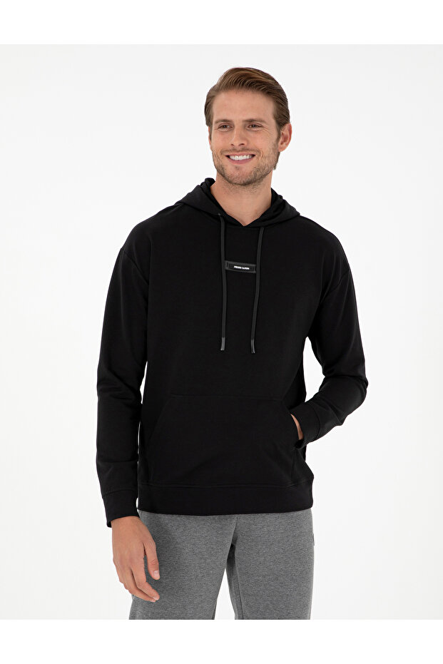 Black 2 Thread Comfort Fit K Hooded Sweatshirt 50290635-Vr046