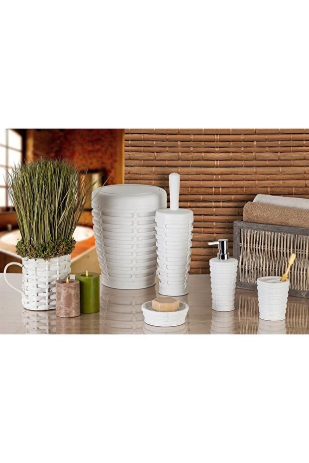 Primanova Palm Çöp Kovası Beyaz M-E210101 - 2