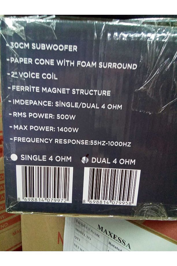 MS-NEO12.S4 30 CM SUBWOOFER BAS SİNGLE TEK BOBİN 1400 WATT MAXİMUM POWER 500 WATT RMS POWER 1 ADET - 6