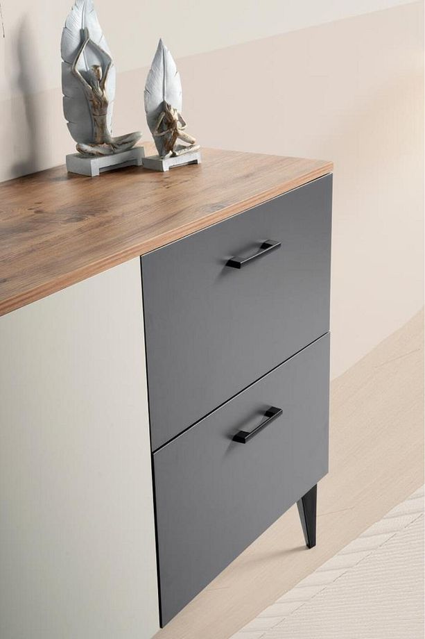 Gökçe 2 Kapaklı 2 Çekmeceli Konsol Büfe 180x45x85.5 - 3
