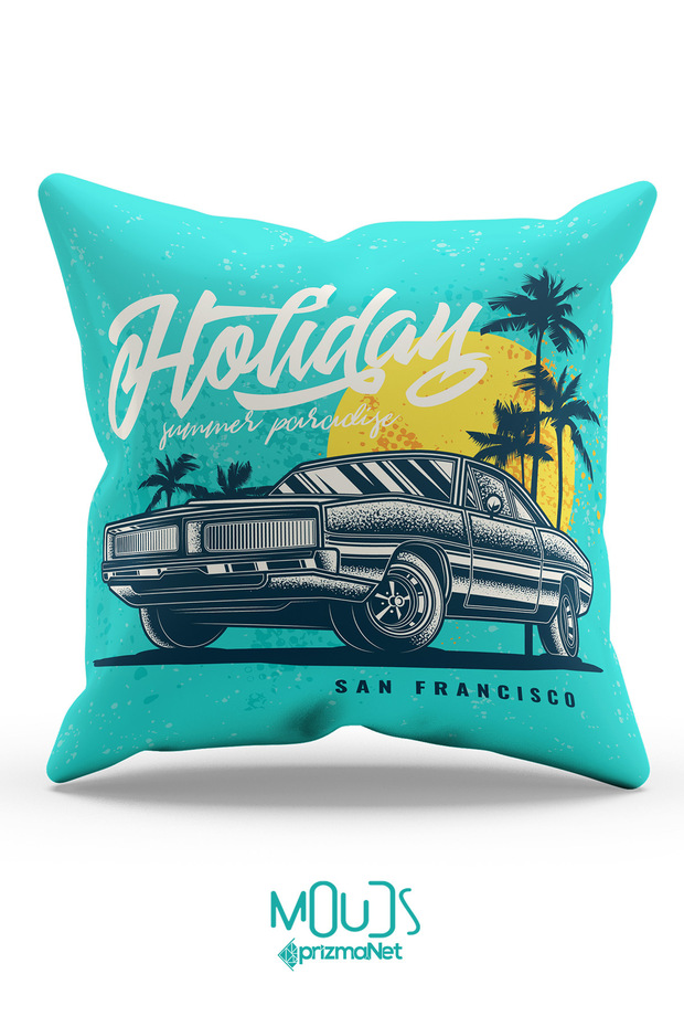 غطاء وسادة مفرد منقوش بتصميم قديم مطبوع على الوجهين - 1