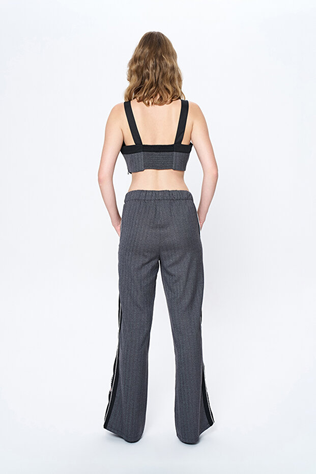 بنطلون قماش فني رمادي - 5