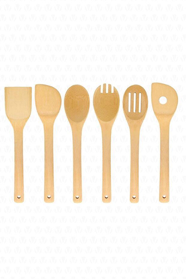 طقم تقديم ديلجادو من 6 قطع مصنوع من الخيزران، غير لاصق، مقاوم للخدش والحرارة