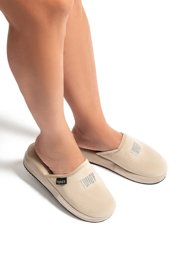 Shiny Women's House Slippers Beige 36/40