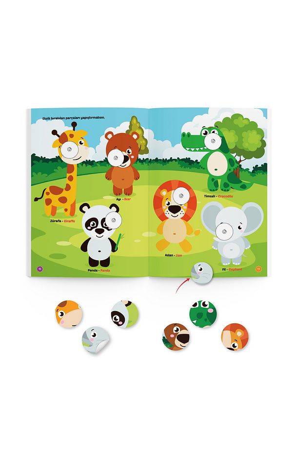 İlk Sticker Kitabım Seti (HAYVANLAR - TAŞITLAR - MESLEKLER - YİYECEKLER) - 5