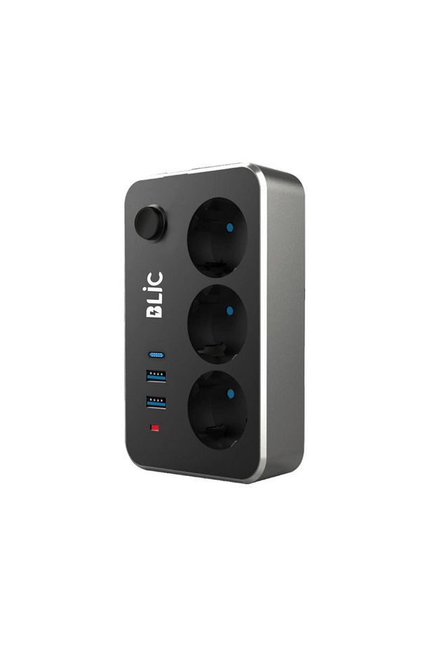 Blic Termal Akım Korumalı Isıya Dayanıklı 3'lü Priz 2 Mt 2xUSB 1xType C FTR-02 - 1