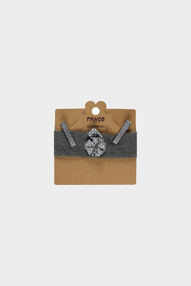 Baby Girl Gray Hair Band - Hair Clip Set