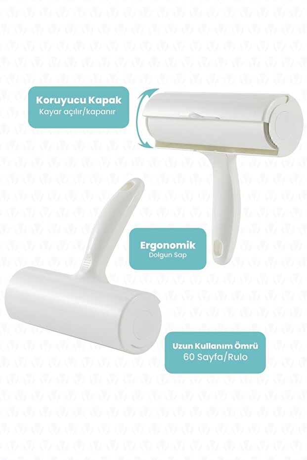 Hose 60 Leaf Adhesive Lint Collector Roll White