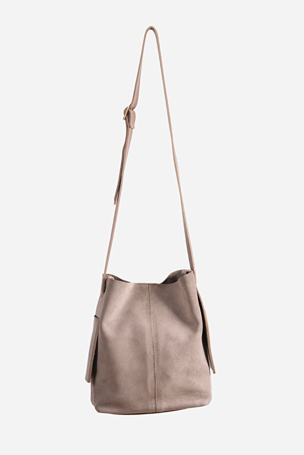 Sç209 Mink Suede Genuine Leather Women's Bag with Shoulder Strap