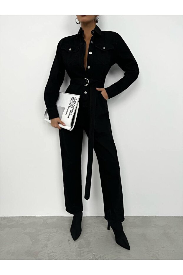 Women's Long Sleeve Jeans Overalls Trousers