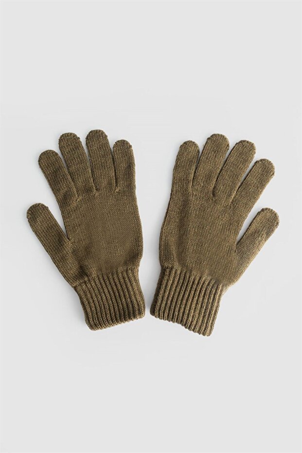 Mănuși pentru bărbați din lână kaki de iarnă - 2