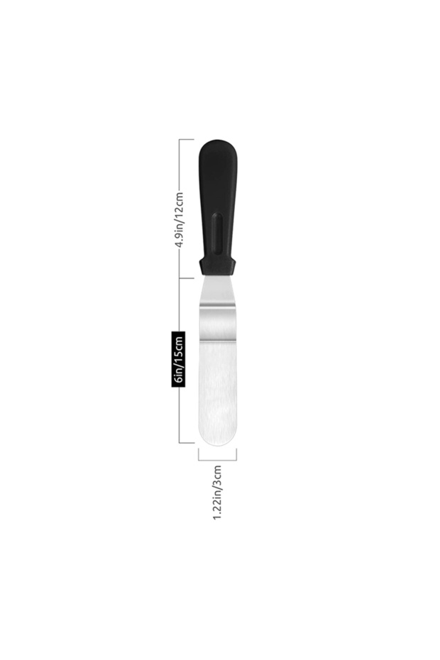 6 inch LMETJMA Cake Offset Spatula Stainless Steel Icing Spatula with PP Plastic Handle Cake Decorat