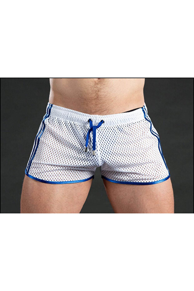 XL white GITF New Gym Mens Sport Running Shorts Quick Dry grid Workout Short Pants GYM Wear Men Socc