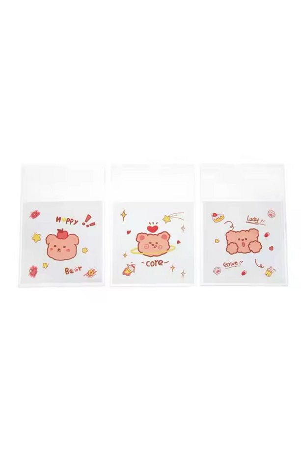 Bantlı Şeffaf Desenli Poşet Opp 7x7 Cm 95 Adet - 1