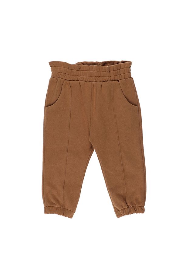 Kız Bebek Beli Ve Paçası Lastikli Camel Eşofman Altı - 1