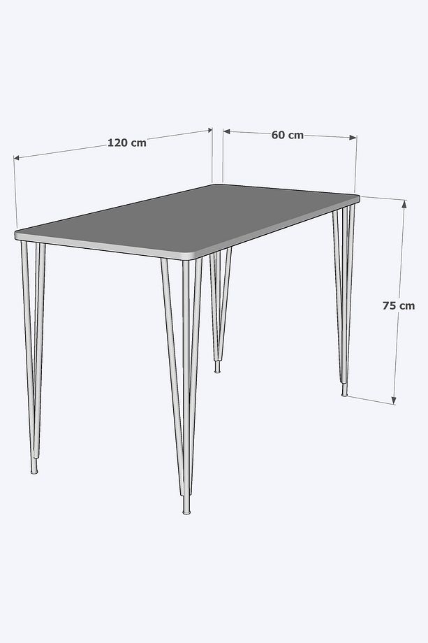 60x120 Yemek Masası ,Dekoratif Mutfak Masası, Çalışma Masası, Bilgisayar Masası Ağaç - 4