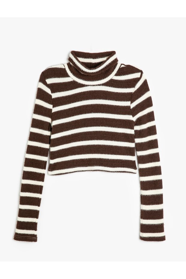 Slim Fit Long Sleeve Turtleneck Plush T-Shirt