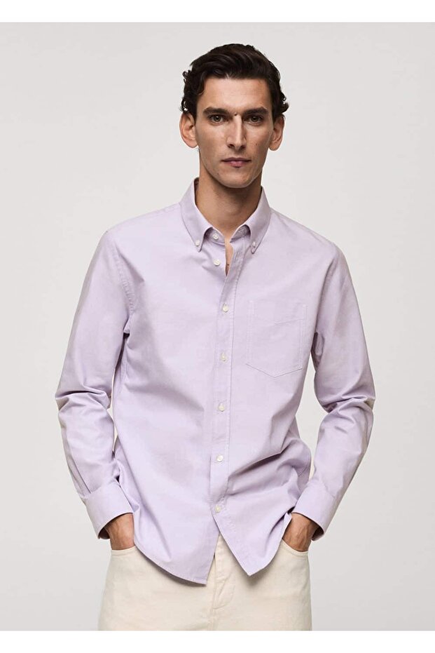 Regular fit pamuklu Oxford gömlek - 1