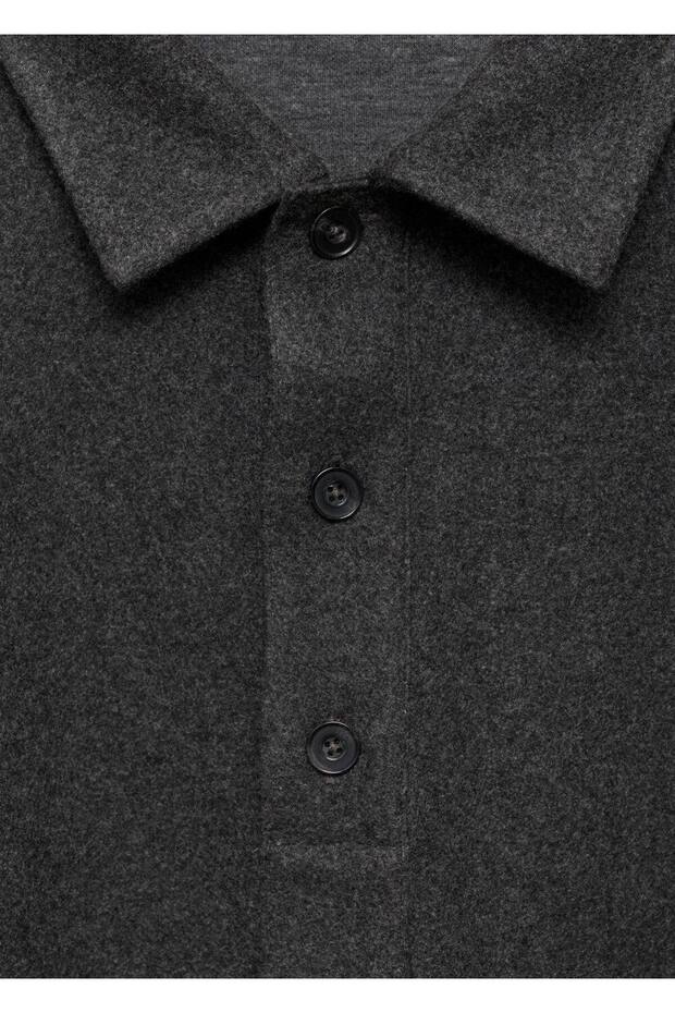 Regular kesim polo kumaş sweatshirt - 6