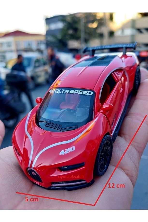 Bugatti Veyron Diecast 1:36 Model Ölçek Metal Araba Kapı Motor Kapağı Açılır 12cm Koleksiyon - 5