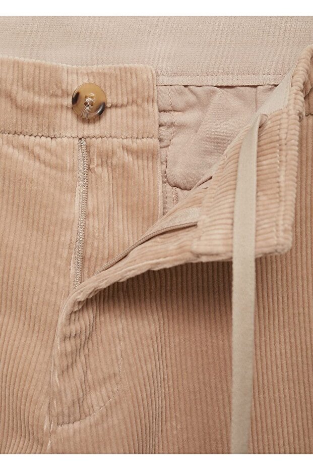 Dar kesim fitilli kadife pantolon - 6