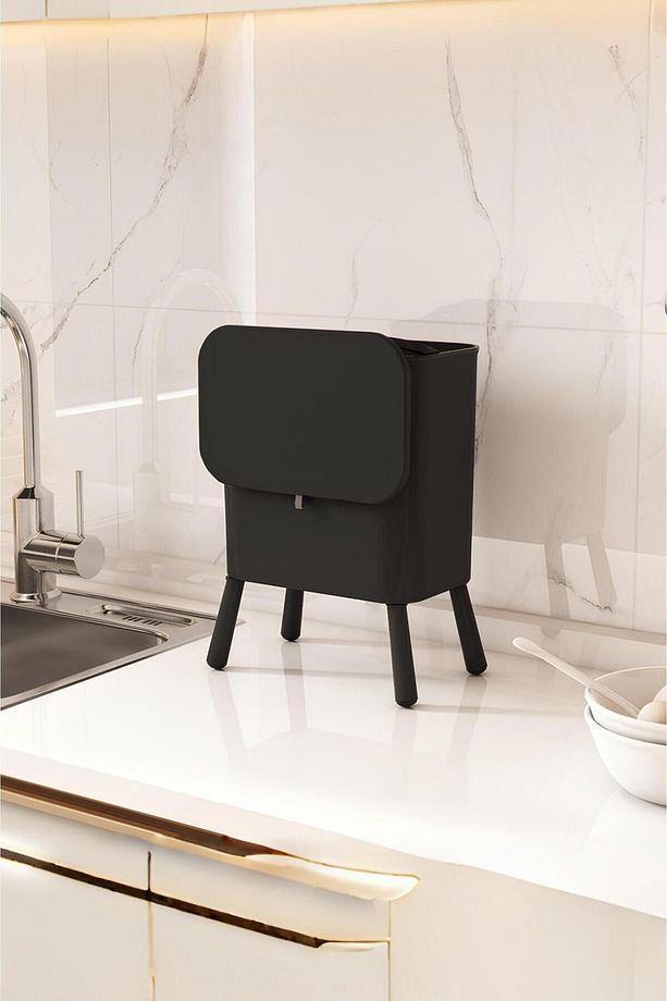 Ayaklı Fonksiyonel Kapaklı Banyo Ve Mutfak Çöp Kovası (15 Litre) - 1