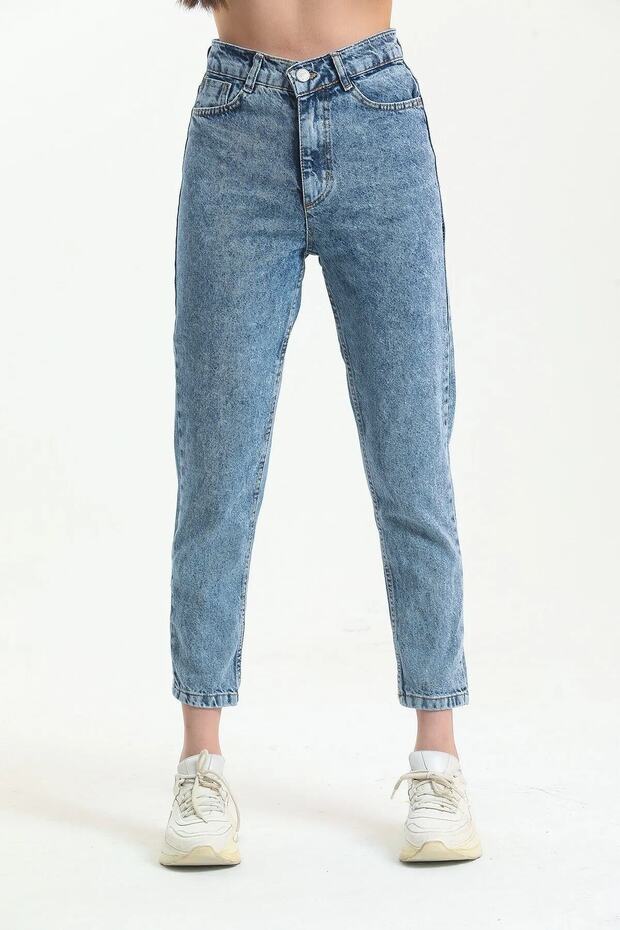 By-3840 High Waist Mom Jeans Skinny Fit Stone Jeans