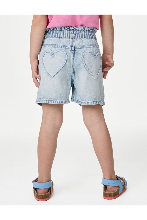 Regular Fit Desenli Denim Şort (2-7 Yaş) - 4