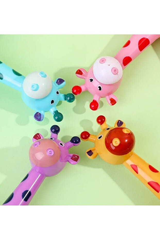 Vantuzlu Zürafa Pembe Eğitici Uzayan Boru Zurafa Teleskopik Yapışkanlı 1 Adet Duyusal Oyuncak - 6