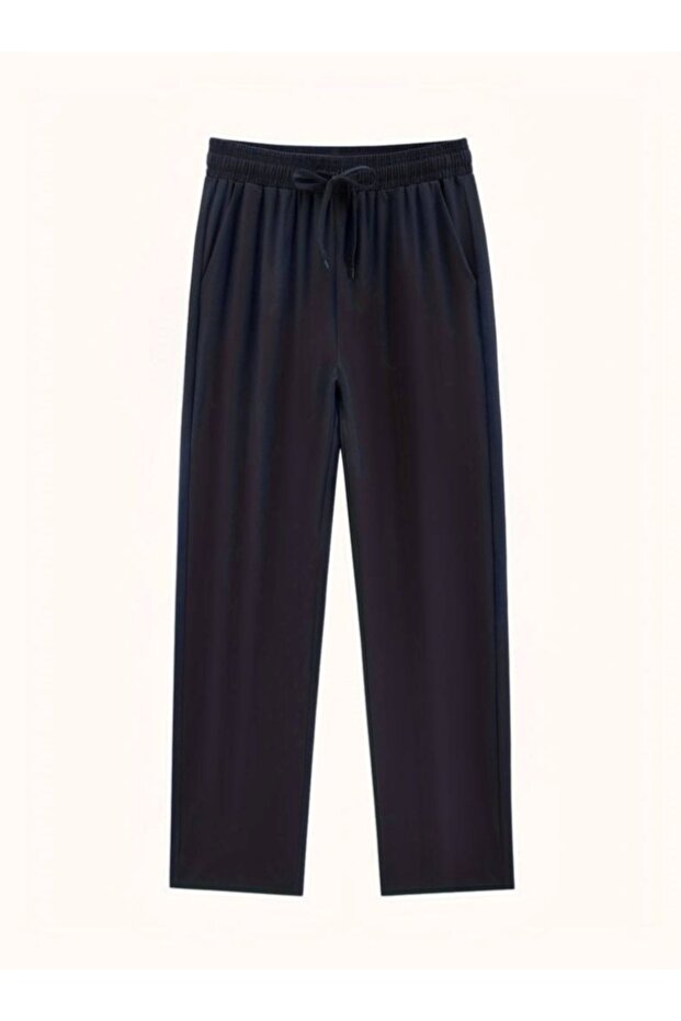 Men's Black Straight Leg Basic Sweatpants - 4
